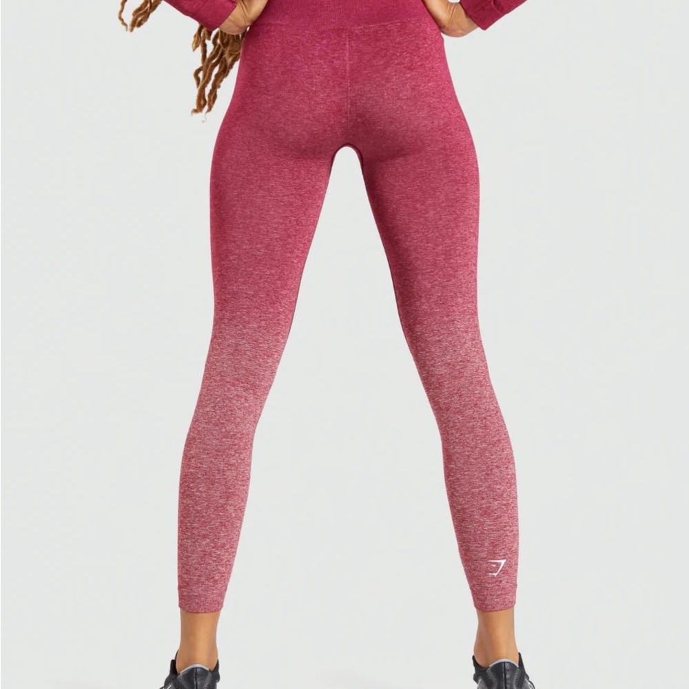 Gymshark Adapt Ombre Seamless Leggings - Burgundy Marl/Burgundy